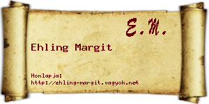 Ehling Margit névjegykártya